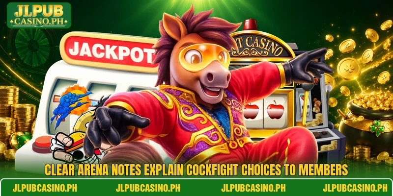 Clear arena notes explain cockfight choices to members Clear arena notes explain cockfight choices to members