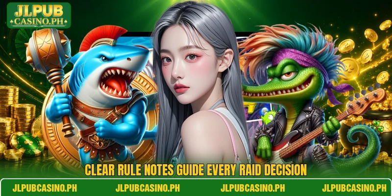 Clear rule notes guide every raid decision
