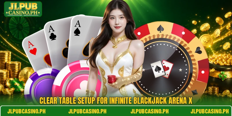 Clear table setup for Infinite Blackjack Arena X Clear table setup for Infinite Blackjack Arena X