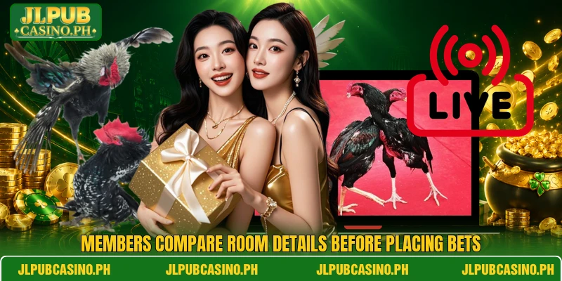 Members compare room details before placing bets Members compare room details before placing bets