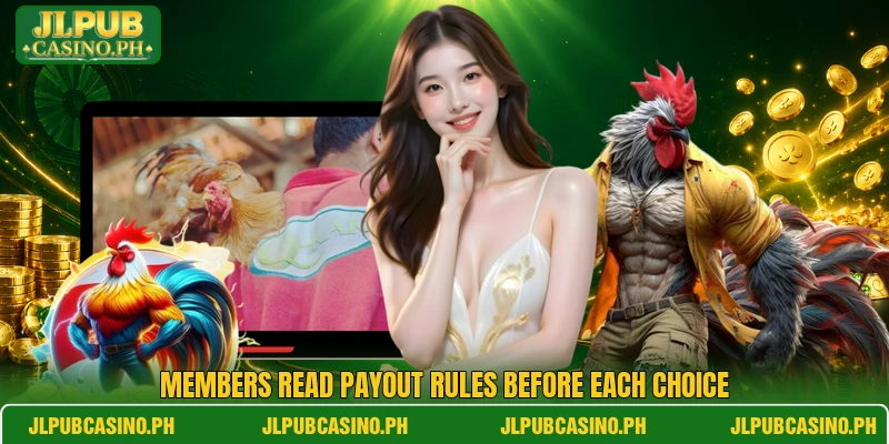 Members read payout rules before each choice