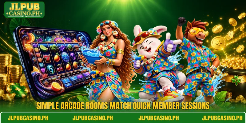 Simple Arcade rooms match quick member sessions